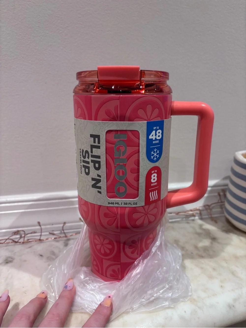 Igloo Citrus Collection Flip'N Sip Insulated Travel Mug with Handle